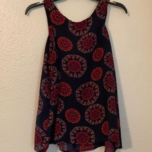 Medium, navy/red top.